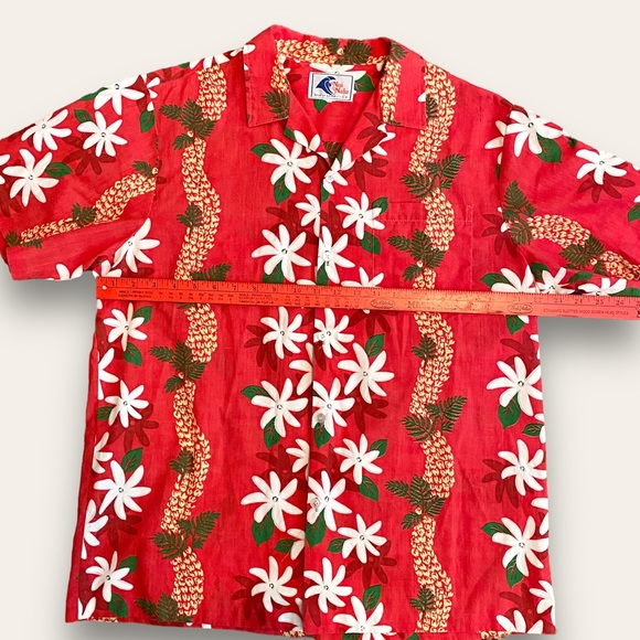 Vintage True Hawaiian Nui Nalu Hawaiian Floral Button Front Shirt - Picture 8 of 10